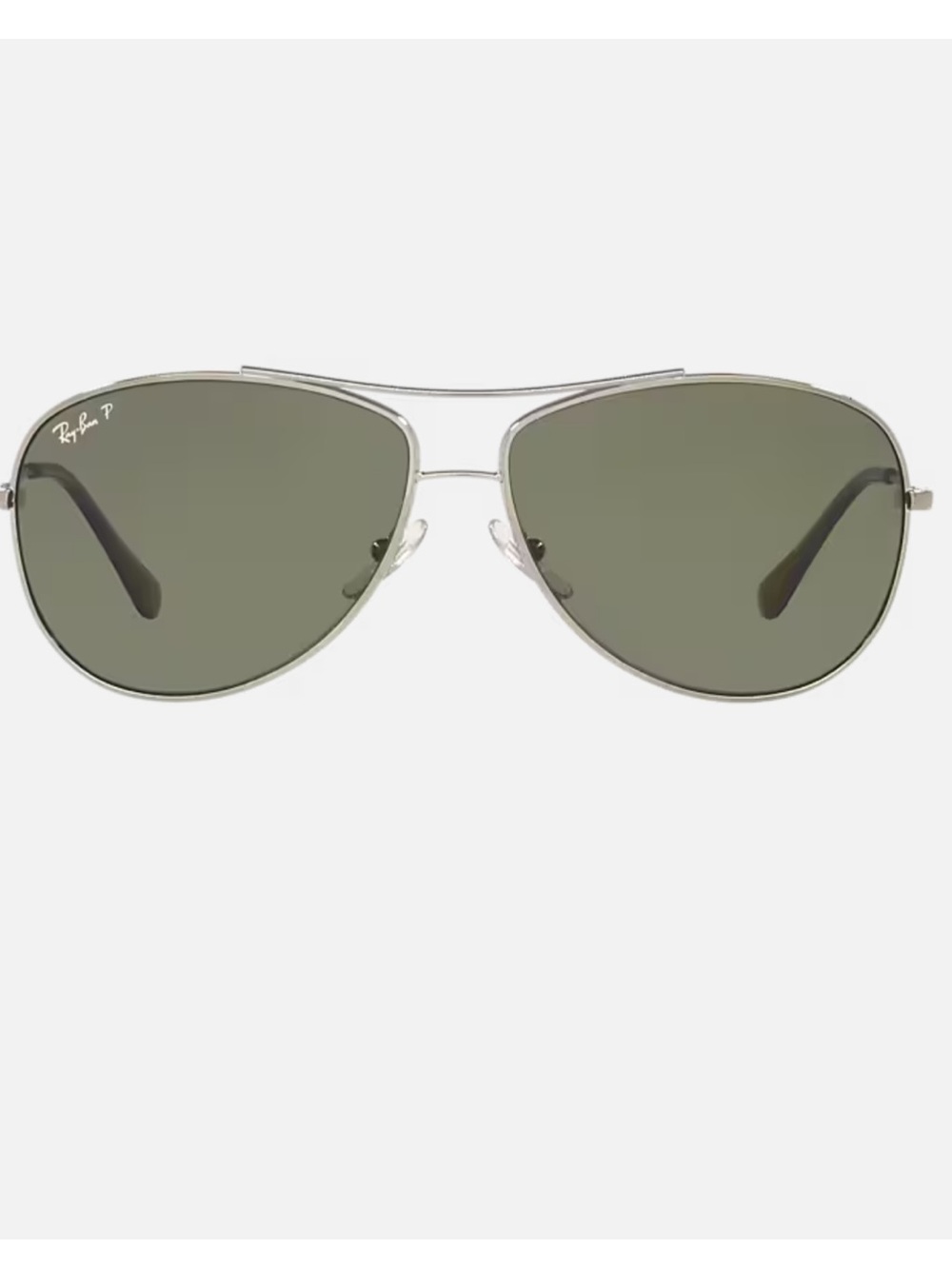 NWOT Ray-Ban Men's Silver Frame Green Lens Aviator Sunglasses